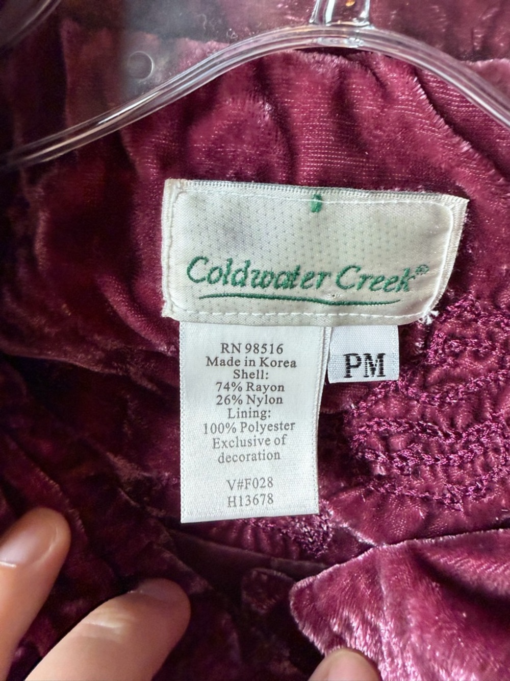 Coldwater Creek Crushed Velvet Jacket – Size PM (Petite Medium) - Picture 4 of 8